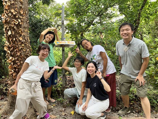 Teachers from the RTC GAIA School worked together to make an insect hotel.